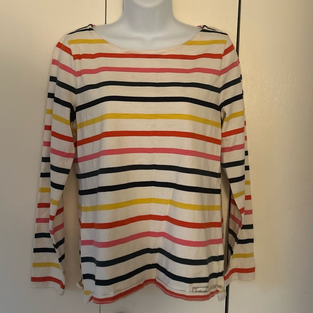 Talbots Cotton Striped Long Sleeve Top S